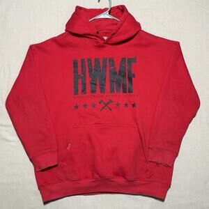 Axe & Sledge Hoodie Mens Size XL Red Hard Working Mxther Fxcker Pullover Logo